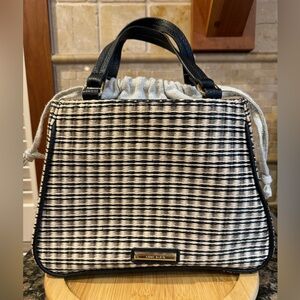 Anne Klein straw and linen small tote